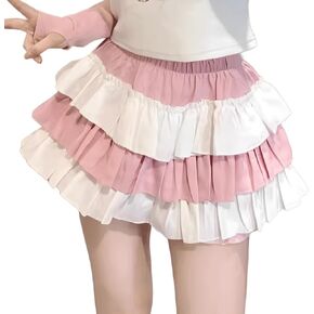 Kawaii Harajuku Fashion Lolita Gothic Cloths مرنة الخصر حظر الحظر اللطيف من الدانتيل تنورة قصيرة من الدرجة الأولى