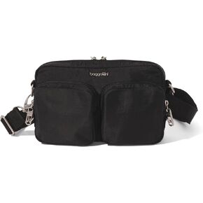 Baggallini Securtex Anti-Theft Treasure Crossbody 9"x5.5" Lightweight Travel Purse with RFID Card Slots Locking Zippers