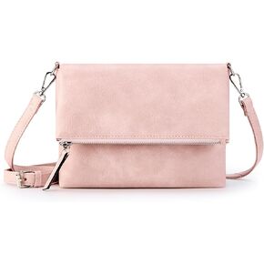 KALIDI Vintage Vegan Leather Crossbody Bag PU Shoulder Bag Handbag Multiple Pockets Adjustable Removable Strap Women