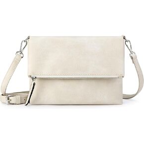 KALIDI Vintage Vegan Leather Crossbody Bag PU Shoulder Bag Handbag Multiple Pockets Adjustable Removable Strap Women in Kuwait