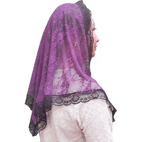 FANFAN Triangle Lace Veil Triangle Chapel Veil Lace Bridal Veil Funeral Veil for Women Lace Head Covering Y021