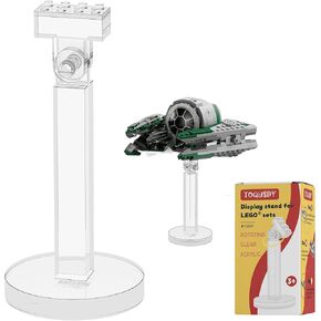 Jedi Starfighter Display Stand - No-Assembly, Transparent Rotating Acrylic Riser with 2x4 Brick Connection, Individually Packaged, Compatible with LEGO Jedi Starfighter 75360, 75333, 75388