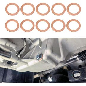 30pcs حشيش موسع تصريف الزيت ، غسالة قابس تصريف الزيت ، حشيات غسالة زيت النحاس 14 ملم ، ملحقات سيارة غسالة صرف الزيت متوافقة مع جزء OEM 007603-014106 (30 ٪)