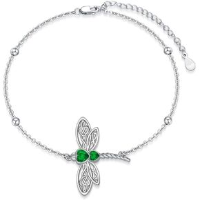 Dragonfly 925 سوار الفضة الاسترليني مع Birthstone Crystal for Women Dragonfly Lover Dainty Bracelet Anniversary عيد ميلاد عيد الأم لأم ابنة أخت