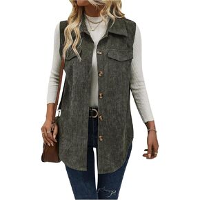 Wdirara Women's Button أسفل أكمام ستروي سترة السترة