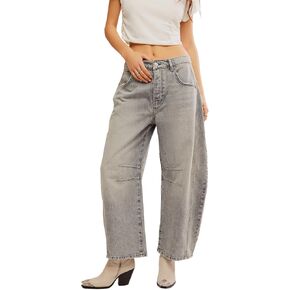 Free People Women's We The Free Good Luck Mid-Rise Barrel Jeans