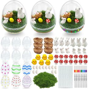 12 Set DIY Easter Snow Globe Craft Kit，Create Your Own Easter Egg and Bunny Decorations，Spring Holiday Arts and Crafts for Home Family Party Decor School and Classroom Activities