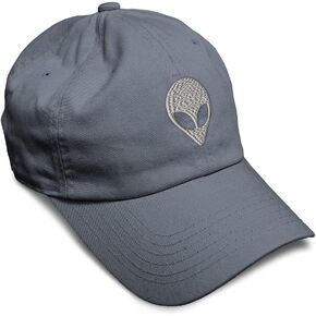 Speedy Pros Soft Baseball Cap Silver Alien Face Embroidery Other FantasyCotton Black Bowling Dad Hats for Men & Women
