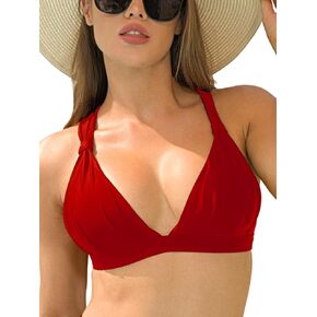 Ocean Blues Women's Triangle Bikini Top V-Neck Swimsuit Top
