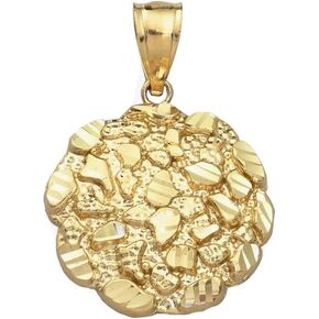 Generic Hip Hop Unique Design Gold Nugget Heart Shaped Charm Pendant For Women and Men Jewerlry (large, yellow gold)