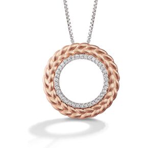 Jewelili Star Wars™ Fine Jewelry Galactic Royalty Women's Pendant 1/6 Ct.Tw. White Diamonds True Two Tone Silver and 10K Rose Gold