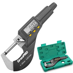 Digital Micrometer Measuring Tool, Professional Inch/Metric Precision Thickness Gauge with Extra Battery, DIY and Household Use 0.00005"/0.001 mm Accuracy Micrometers Machinist Tools