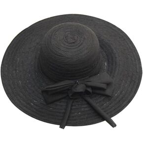 Women-Floppy-Sun-Hat Foldable-Organza-Wide-Brim-Wedding-Hats for Church Wedding Party Summer Beach (SizeM)
