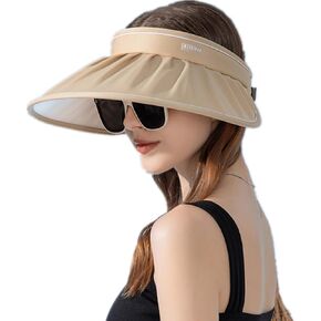 Women Sun Visor Hat Adjustable Wide Brim Beach Sun Hat UV Protection Breathable Summer Visors Cap