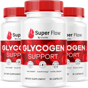 (3 حزمة) Super Flow Glycogen - كبسولات دعم الجليكوجين الفائقة ، تدفق فائق ، دعم الجليكوجين ، تدفق Super Super ، دعم Glycogen الرسمي ، Super Flow Glyco ، 90 كبسولة لمدة 3 أشهر