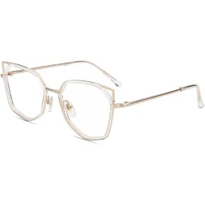 Firmoo Blue Light Blocking Reading Glasses for Women, Stylish Anti Eyestrain Cat Eye Computer Glasses, S985