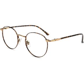 Firmoo Round Blue Light Blocking Glasses for Computer Use, Classic Round Eyeglasses Frames for Women/Men