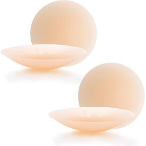 Nipple Covers for Women, Reusable Cakes Body Nipple Cover, Sticky Adhesive Silicone Pasties Nipple Covers, Adhesive Bra Sticky Boobs (2 Pairs) Beige