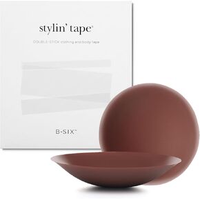 Nippies Adhesive Nipple Covers and Fashion Tape Set - 1 Pair of Reusable Matte Covers Hazelnut Size 3 & 32 Double-Sided Adhesive Strips, Comfortable, Invisible Under Clothes, Travel Box Included