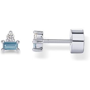 PAVOI 14K Gold Plated Sterling Silver Posts Colored Birthstone Flatback Stud Earrings for Women - Gemstone Cubic Zirconia Screwback Earrings - Dainty Helix Cartilage Piercing Jewelry