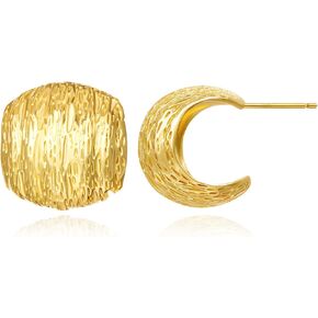 Cicy Bell 18k مقودات مكتنزة مملوءة بالذهب للنساء للنساء الحد الأدنى من الأوجه ذات الأقراط