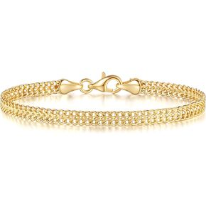 Gold Bracelets for Women Non Tarnish Gold Bracelets for Men Classical Mesh Gold Chain Bracelet Jewelry Gifts for Women (6.5, 7, 7.5, 8, 9 in) (7)