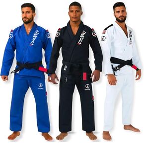 KOMBAT USA Thunder Light BJJ GI for Men W/Preshrunk IBJJF Approved Kimono BJJ Jiujitsu Gi & Free Belt (Special Size Guide)