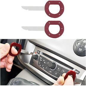 2PCS Car Radio Removal Tool, Easy Grip Handle Stiff Radio Removal Blade, Head Unit CD DVD Host Key Disassembly Tool Set, Compatible OEM# 1C0-051-530, T87P-19061-A, T10057 & CT22AU01