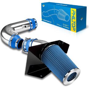 PHILTOP 4" Cold Air Intake Kit System + Heat Shield Compatible with Ford F150 1997-2003, Ford Expedition 1997-2003, Ford F250 1997-1999 4.6L/5.4L, High Performance, Red