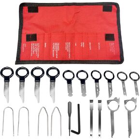 20 PCS Radio Removal Tool Kit, Professional Stereo CD Player Radio Removal Keys Tool Kit, Portable Stereo DVD Navigation Removal Tool Set for Most Car and Truck, Car Accessories