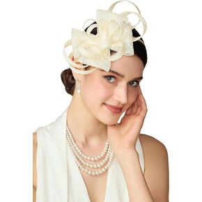 BABEYOND Fascinator Hats for Women - Tea Party Hats Fascinators Kentucky Headband Derby Hat Wedding Cocktail Ribbon