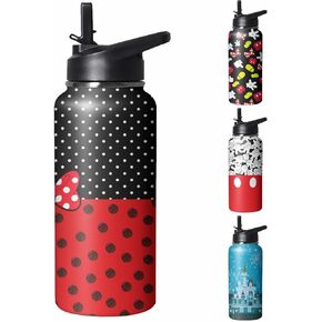 Cute Cartoon Mouse Tumbler with Top Handle and Straw Lid Gift for Boys Girls Water Bottle Travel Kettle Cup for Car Cold and Hot Stainless Steel Double Wall Insulated Mug (palm, 18OZ)