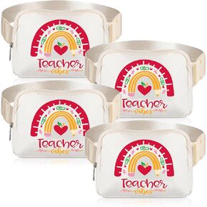 4 Pack Teacher Appreciation Gift Bulk for Women Men Teacher Fanny Pack with Zipper Retirement Thank You Gift Bags