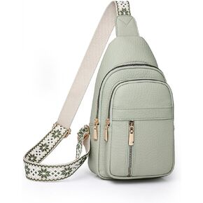 Crossbody Bags for Women, Leather Sling Bag for Women Fanny Pack Chest Bag Strap, Waist Packs Bag for Travel