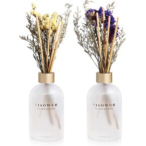 Reed Diffuser - Jasmine Lily&Osmanthus 6.76 oz（200ml） 2 Packs Flower Essential Oil Reed Diffuser Set with 16 Sticks - Long Lasting Fragrance for Home Bedroom Bathroom Room Shelf Decor