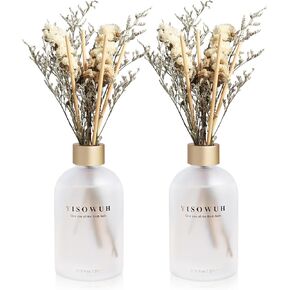 Diffuser القصب - ياسمين ليلي وأوسمانثوس 6.76 أوقية （200 مل） 2 عبوات زهرة العطرية الناشر مع 16 عصا - عطر طويل الأمد للمنزل غرفة نوم غرفة الحمام رف رف رف in Kuwait