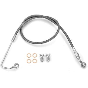 Mofun ABS Upper Hydraulic Front Brake Line 37" Extended Length Stainless Steel Compatible with Harley Softail Breakout Slim Fat Boy Deluxe 2011-2014, Fit 16"-18" Handlebar Black