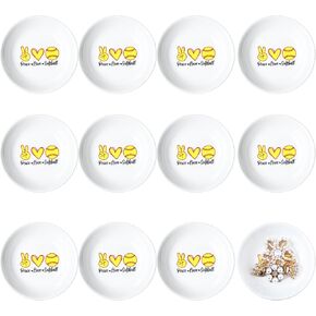 Sliner 12 Pcs Softball Gifts Softball Jewelry Dish Ceramic Jewelry Tray Decorative Trinket Dish for Rings Earrings Necklaces Bracelet for Women Sport Team Gift Mother's Day Birthday Party Favors