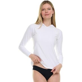 Hurley Rash Guard for Women with Hood, Long Sleeve Hoodie Swim Shirts for Women, Quick Dry UPF 50+ SPF Sun & UV Protection