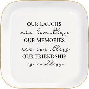 Friend Gifts Trinket Dish for Women, Unique Friendship Gifts, Good Friends are Like Stars Ceramic Ring Dish Jewelry Tray for Birthday Christmas Gift for Mom, Sister, Best Friends (GOOD Friends)