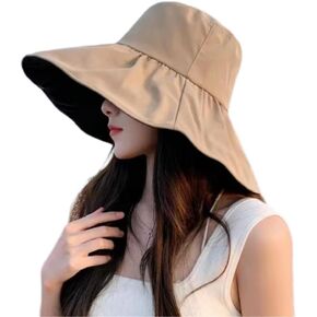 Women's Spring and Summer Black Gel Sun Protection, Sun Shade, Face Protection, UV Protection Sun Hat, Beach Hat