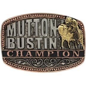 Montana Silversmiths Boys' Little Attitude Mutton Bustin Champion Belt Buckle - A516T One Size