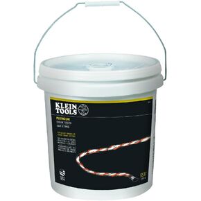 Klein Tools 56110 Poly Pull Line, String for Light Duty Cable, Orange/White, 6500-Foot