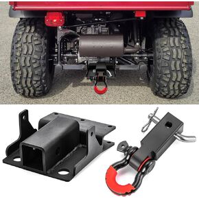 2" Rear Trailer Hitch No Drilling & Shackle Receiver with 3/4'' D Ring and 7/8" Locking Pin Compatible with Kawasaki Mule SX 610 600 2005-2024
