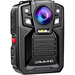 كاميرا الجسم CAMMHD V8-256GB 4K 2160P، بطاريتين 4400 مللي أمبير تعمل 14 ساعة، كاميرا الجسم H.265، كاميرا الجسم المقاومة للماء IP68 مع تسجيل الصوت والفيديو، كاميرا الجسم للرؤية الليلية مع قاعدة شحن