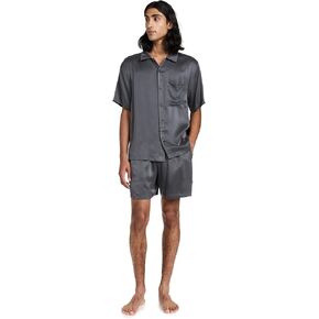 Lunya Men's Washable Silk Button Up Short Set