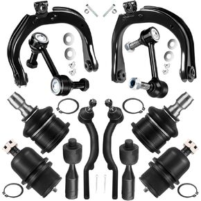 2WD Front Suspension Kit Fit for Chevy Trailblazer 4.2L 2004 2005 2006 for Buick Rainier 4.2L 2004-2007, Control Arm Tie Rod Ends Tie Rod Ends Sway Bar Stabilizer Links Ball Joint (12Pcs)