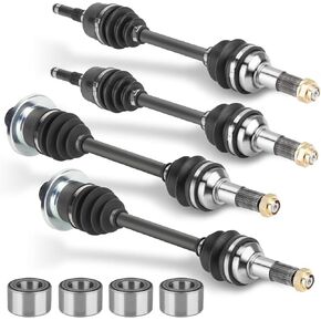 Front Rear Left Right CV Axle Shaft & Wheel Bearings for Yamaha Grizzly 660 YFM660F 2003 2004 2005 2006 2007 2008 ATV Axle Replacement Full Set