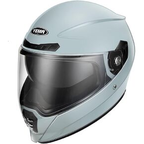 Motorcycle Full Face Helmet - YEMA Helmet YM-838 Motorbike DOT Approved Racing Helmet with Sun Visor for Adult, Men and Women - Grey,XXL
