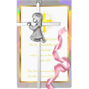 Baptism Gifts for Boys & Girls,First Communion Gifts for Kids,Christening Baby Shower Party 6in Praying Cross